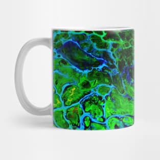 Blue lake acrylic pouring art Mug